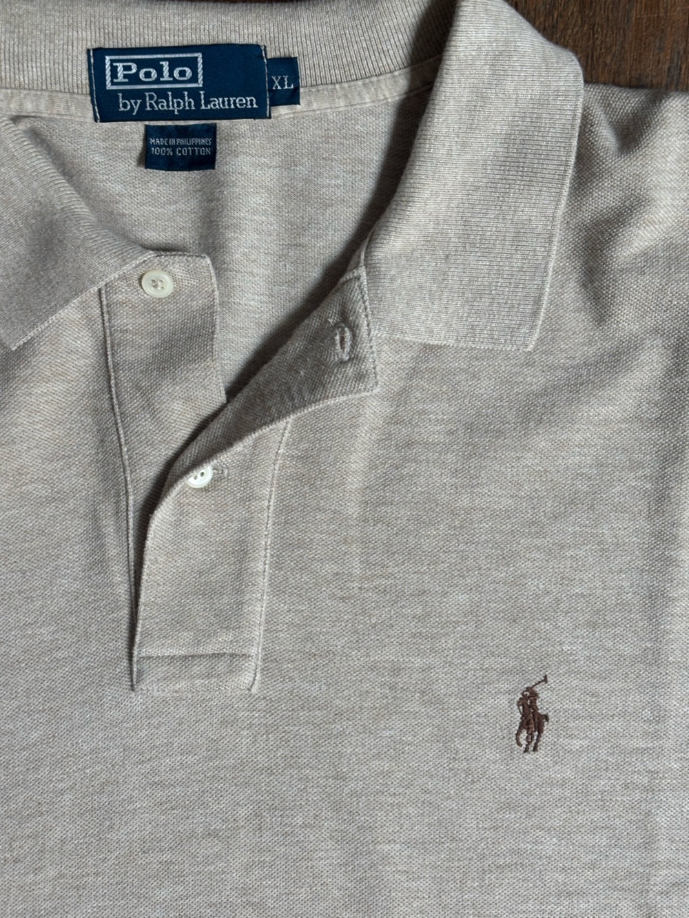 Men's Classic Ralph Lauren Polo Shirt in Light Taupe - Embroidered Logo